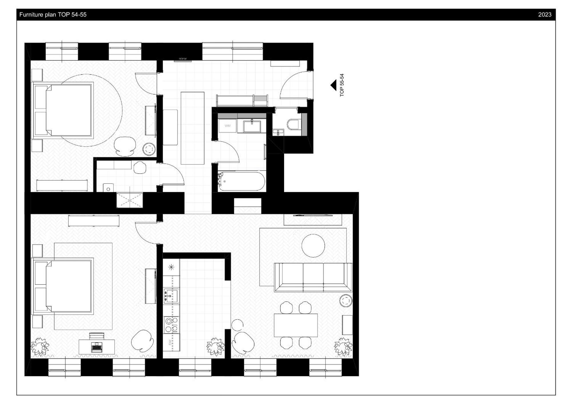 Chic 94m2 With A King-size Bed Vienne